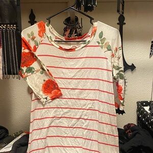 Floral Striped Women's Top